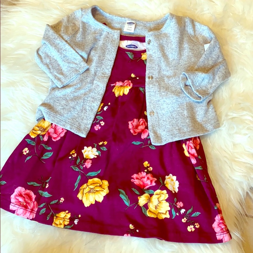 Baby Girl Dress & Cardigan